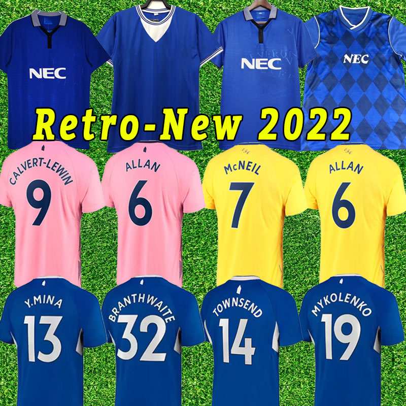 

22 23 GORDON home soccer jerseys CALVERT-LEWIN GRAY EVERTON TOWNSEND DOUCOURE Y.MINA MYKOLENKO TARKOWSKI 2022 2023 football shirt men third retro 86 87 94 95 1985 1995, Third+patch