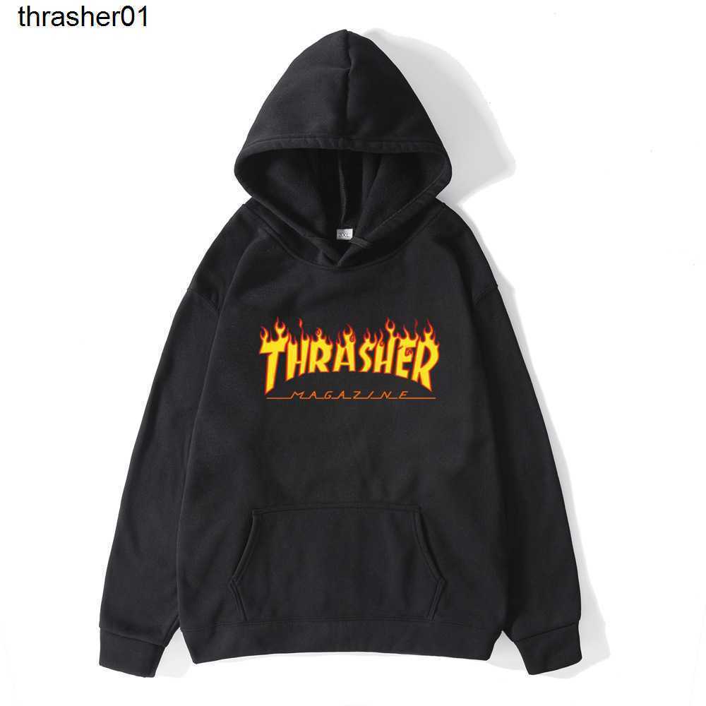 Men's Hoodies designer Sweatshirts winter flame men's Pullover Sweater thrasher Street large men's fashion Streetwear Hoodie