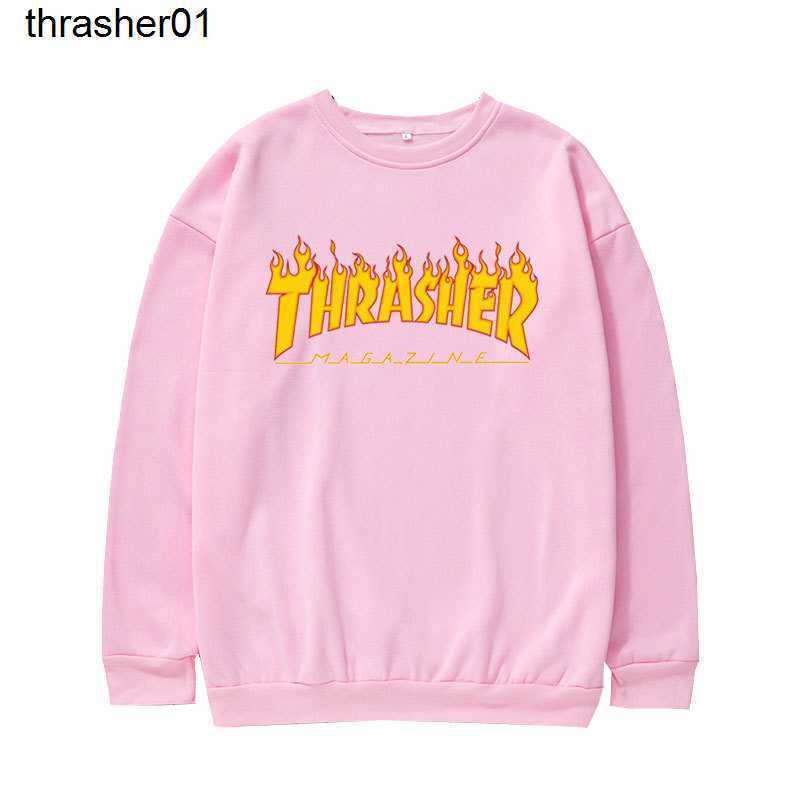 Men's Hoodies designer Sweatshirts Thrasher winter round neck Pullover Sweater men's women's leisure long sleeve loose new hoodie