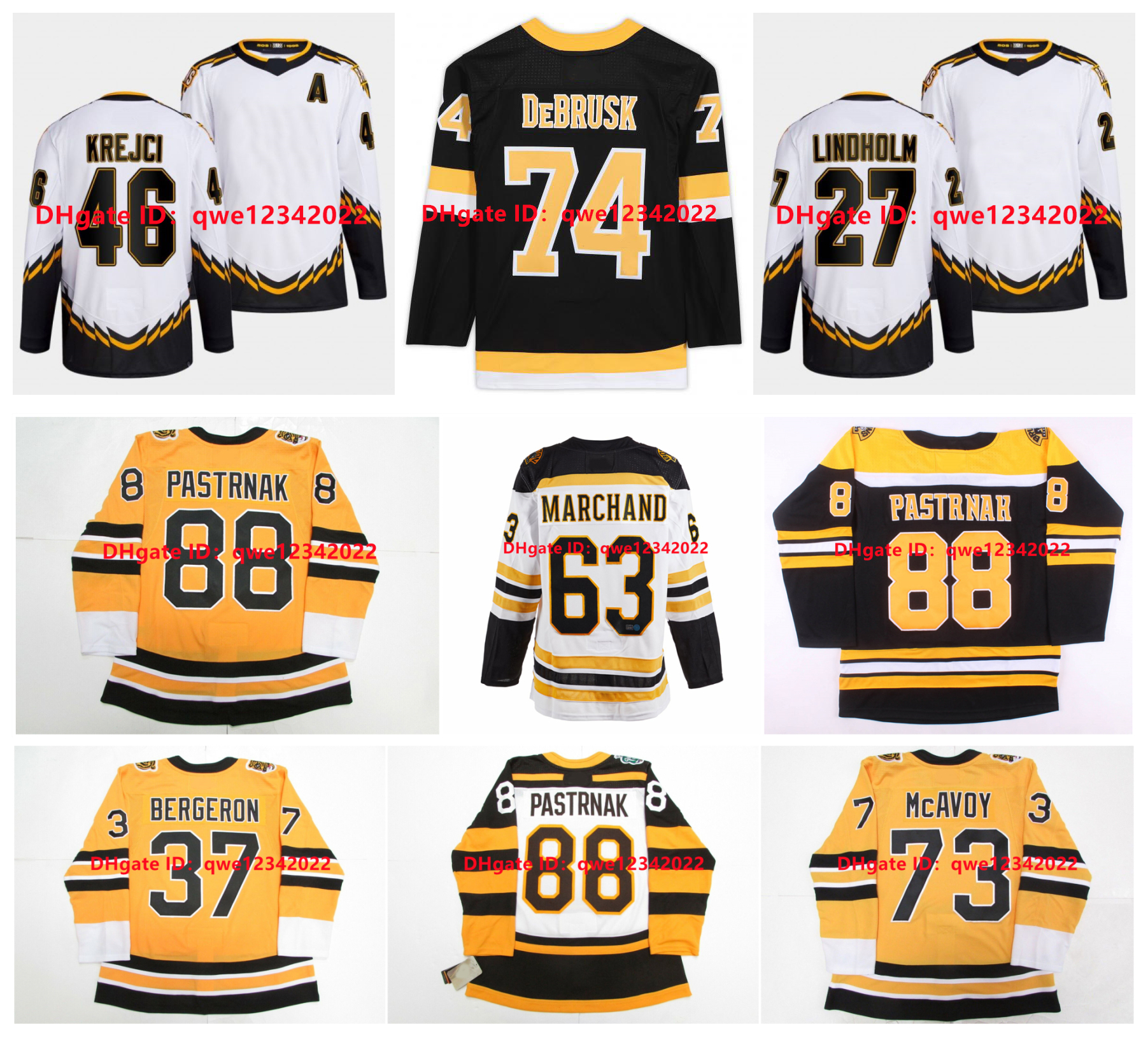 

2022 Reverse Retro Boston Patrice Bergeron Hockey Jersey Bruins David Pastrnak Brad Marchand Jake DeBrusk Charlie McAvoy Taylor Hall Charlie Coyle Hampus Lindholm, Women size s m l xl xxl