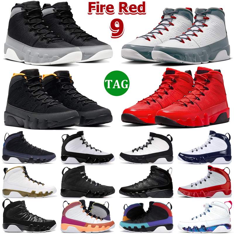 

Jumpman Retro 9 Basketball Shoes Men 9s Fire Red Chile Particle Grey University Blue Gold Anthracite Bred Patent Mens Trainers Outdoor Sports Sneakers