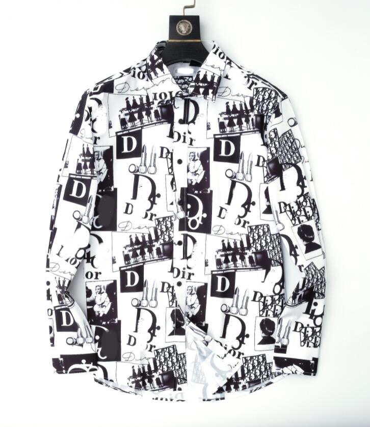 

Luxurys Designers Mens Dress shirts bussiness Wine recepti A cocktail diess Shirt Printed Men V Neck Long Sleeved Casual M-4XL#116, Customize