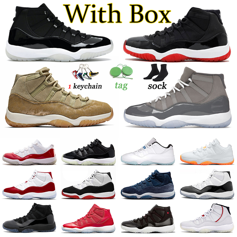 Baskets pour hommes 11 11s Jumpman Sports Basketballs Chaussures Olive Lux Offs White Legend Blue Midnight Navy Jubilee Gamma Blue Concord Cool C