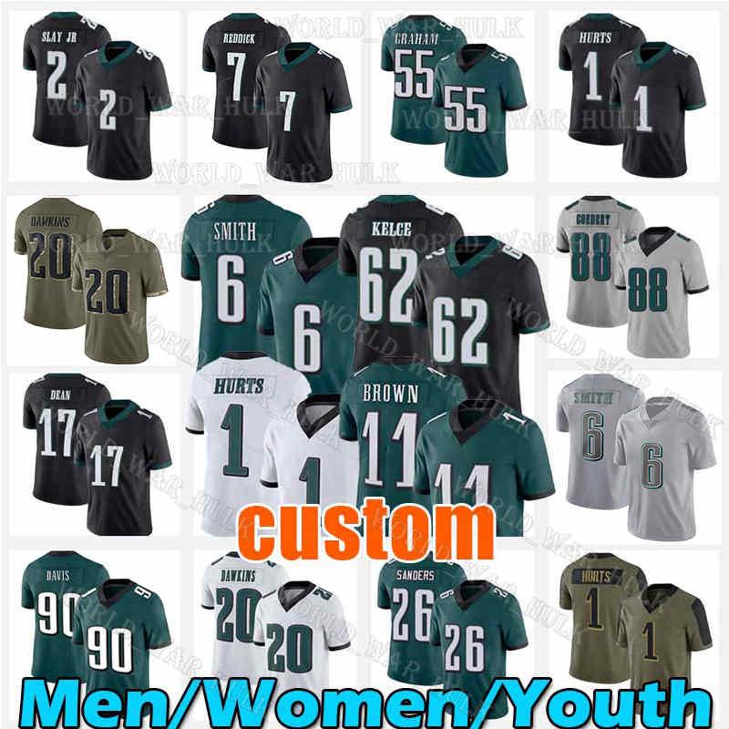 

Jalen Hurts DeVonta Smith Football Jersey AJ Brown Davis Jason Kelce Darius Slay Jr Brian Dawkins Goedert Mailata Philadelphias Eagles Jake Elliott Haason Reddick, Youth (lao y)