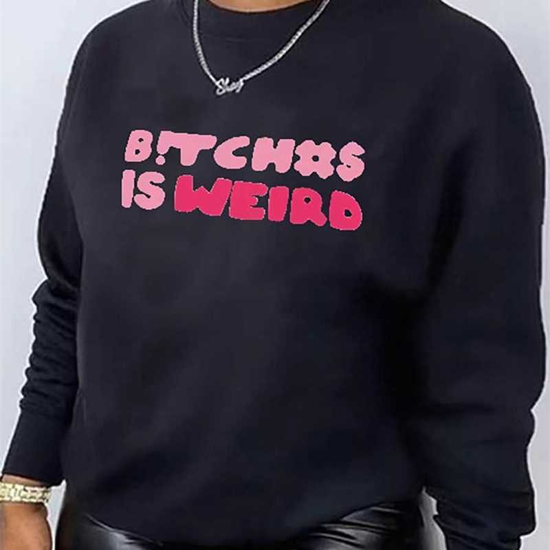 

Womens Designer Sweatshirts Casual Fashion Style Pullover Autumn Winter Letter Printed Hoodie Long Sleeve Round Neck Casual Plus Size Sweater, Wm012-1 black