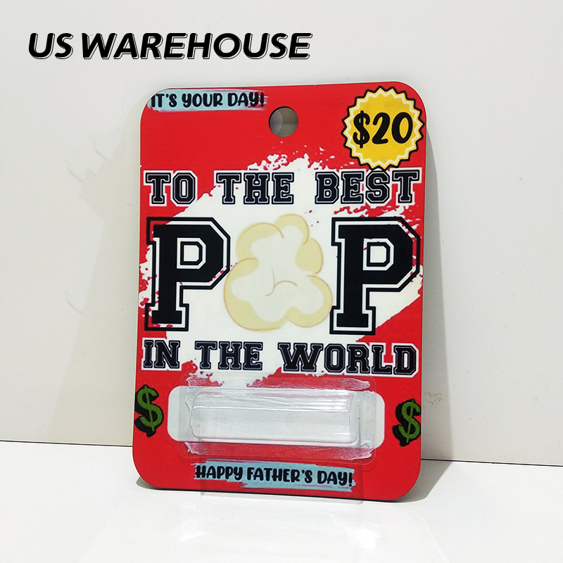 

US Warehouse Sublimation blank MDF money card for father's day graduation teacher gift card Cash holder DIY Z11