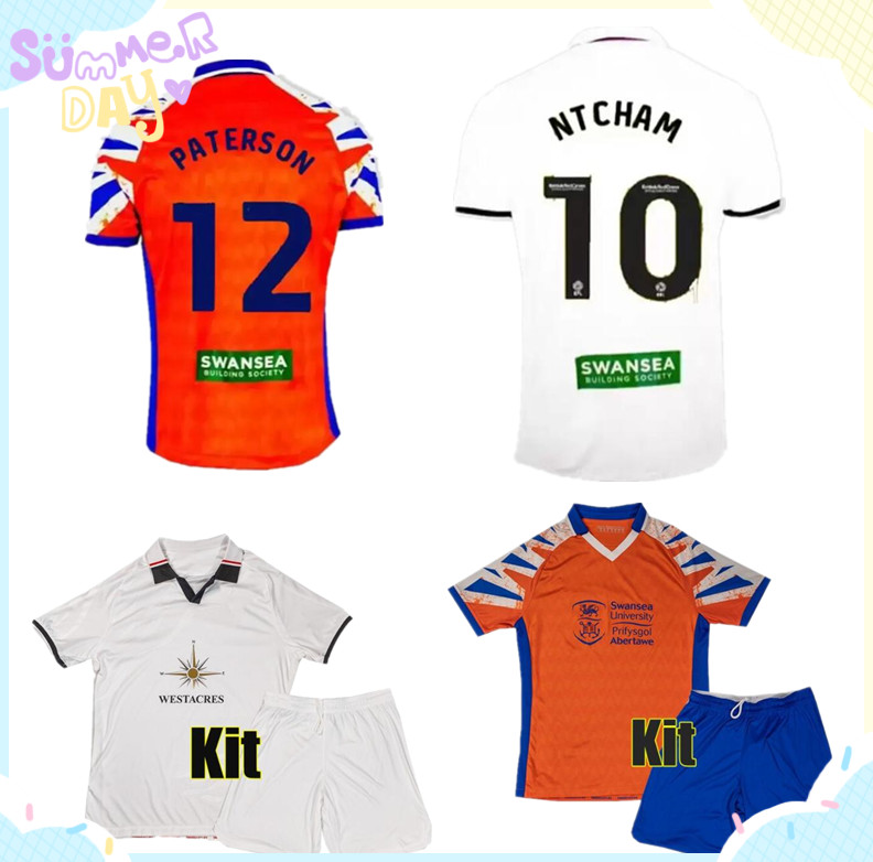 

22/23 Swansea Soccer Jerseys city 2022 2023 camisetas de futbol home away Obafemi Ntcham Whittaker Paterson Piroe men adult kids kit football shirts uniforms, Black