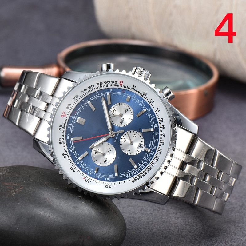 Montres-bracelets pour hommes 2022 Nouveaux montres pour hommes 48 mm de diamètre Tous les cadrans de travail Montre à quartz NAVITIMER 1884 Top