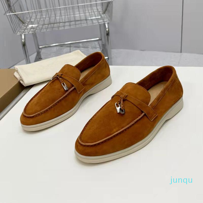 

Designer Velvety Luxury Leather Mens Loro Dress Shoes British Style Spring And Autumn Women Lazy Loafers Summer 99U5