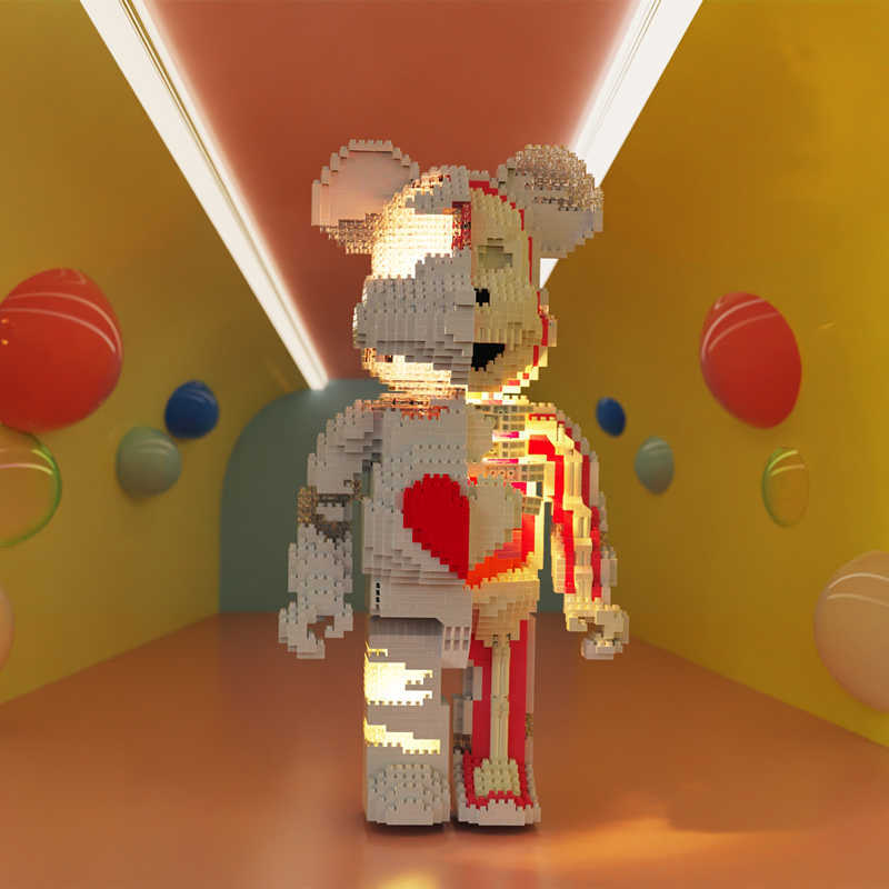 

Blocks 6051 Creative Ideas Love Violent Bear Large Bearbrick Model with Light Building Blocks Brick Toys Kids Christmas Birthday Gifts T221022