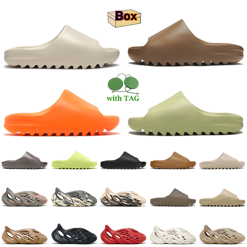 Designer Shoes Foam Runner Slides Fashion Slippers For Women Mens Bone Desert Sand Resin MX Cream Clay Earth Brown Runner Sole Sandals Scuffs Bea