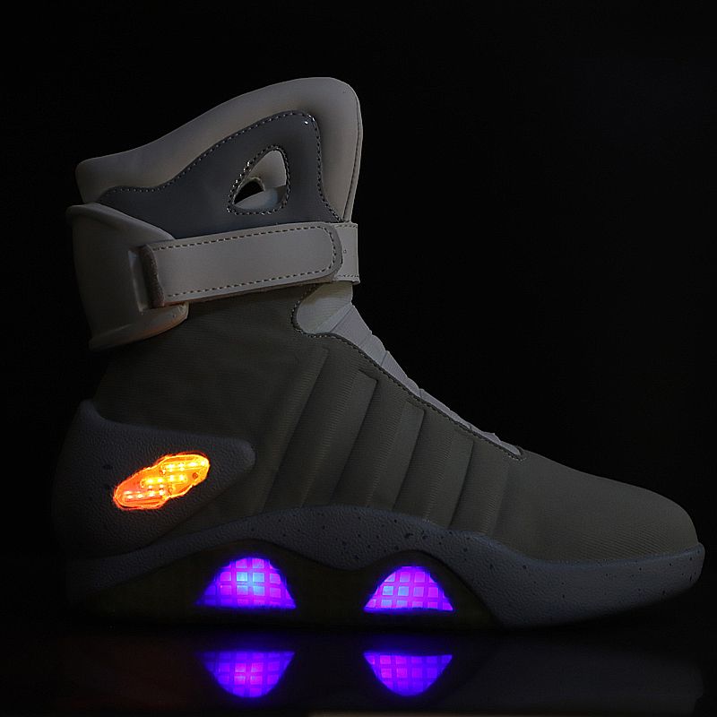 

Boots 1989 Light Up Sneakers LED mag shoes For Men air Shoes USB Recharging Back To The Future street 35-47, Red