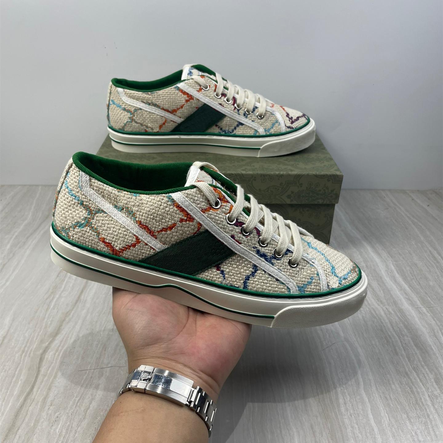 

PK Version Tennis 1977 Casual Shoes guccie For Men Women Fashion Designer Platform Letters Florals Low Canvas Denim Ebony Red Green Brown guccy Sneakes, 17