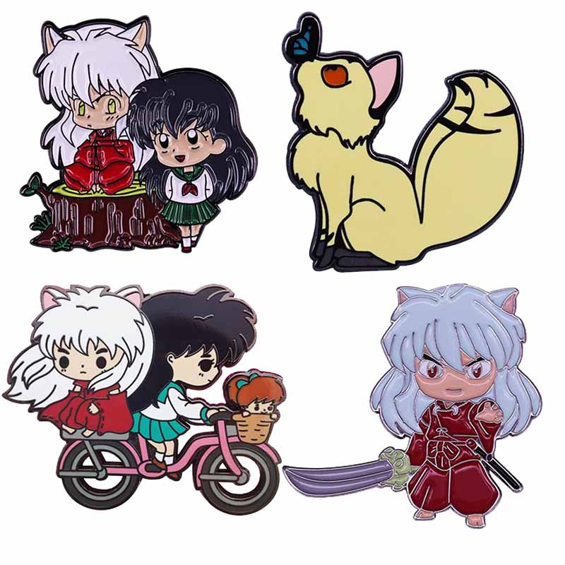 

Other Fashion Accessories Inuyasha Kagome Shippo Brooch Boyfriend girlfriend Enamel Pin Adorable squirrel Badge Accessory