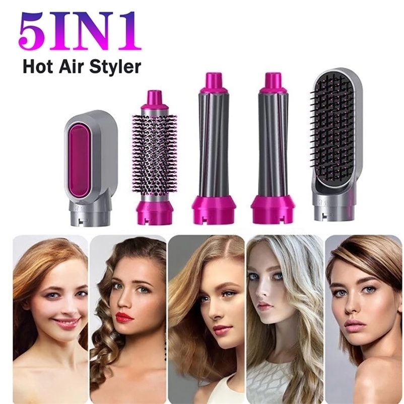 

Curling Irons Hair Dryer Brush 5 In 1 Electric Blow Comb Wand Detachable Kit Negative Ion Straightener Curler 221024