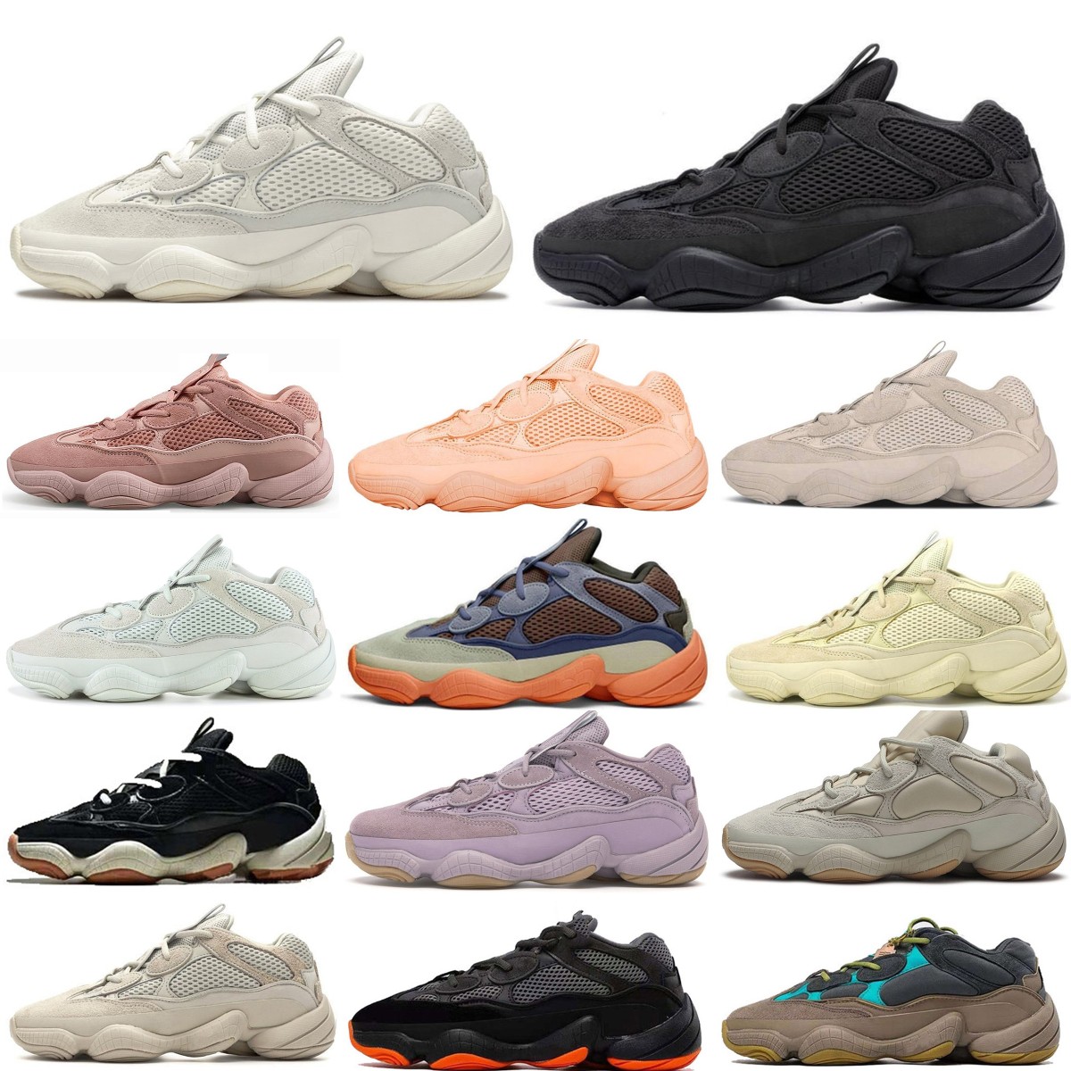 

NEW 500 Men Women Running Shoes kanyes Enflame Taupe Light Lavender Utility Black Salt Blush Soft Vision Stone White Moon Trainers Designer Sports Sneakers, Box