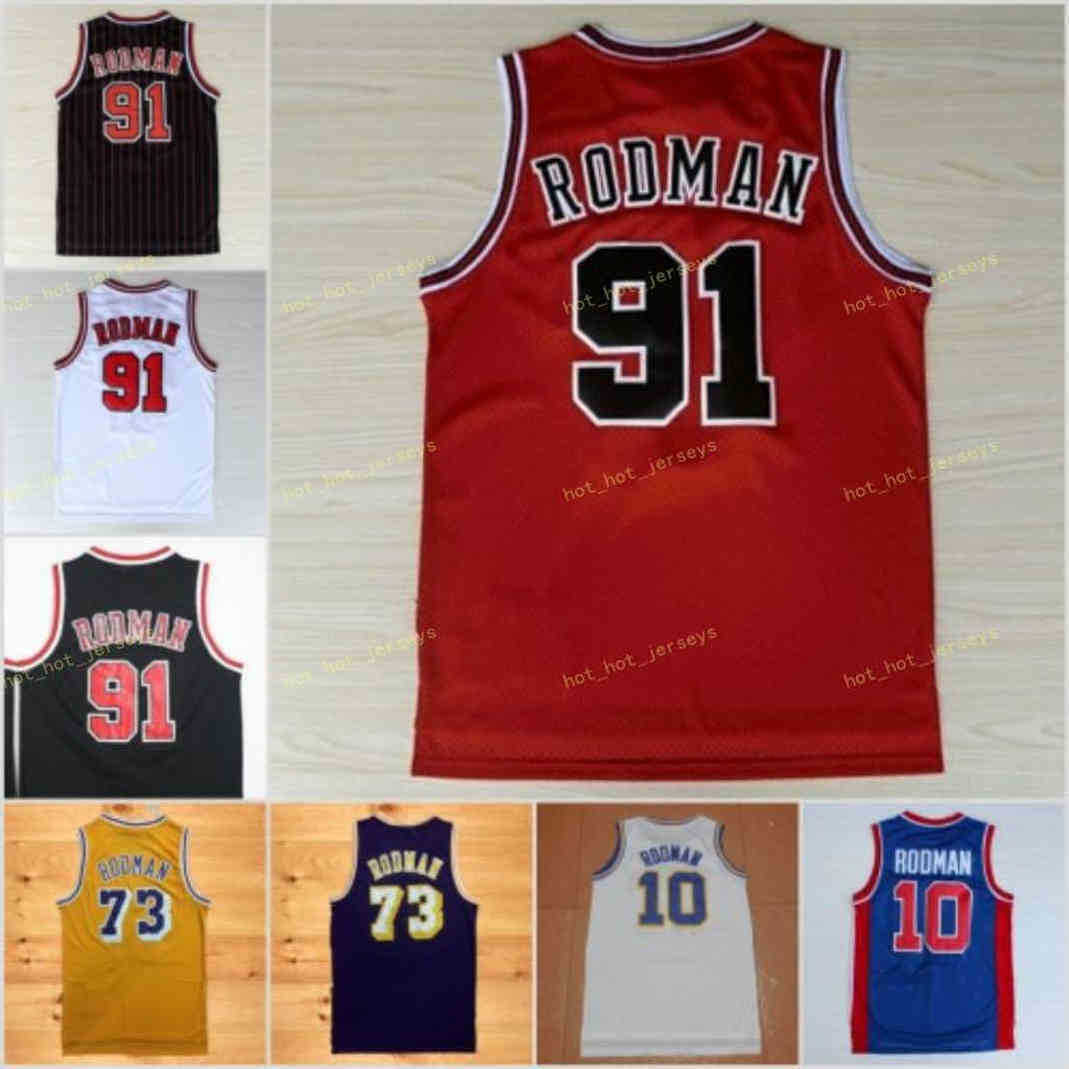 

Vintage Men Dennis 91 Rodman Jersey Savages College 10 Basketball Jerseys 73 Blue White Yellow Purple Red Black Stitched, As