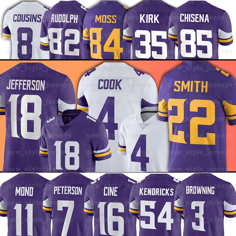 

Customize Football Jersey Men Women Kids Minnesota''Vikings''Nfl''Limited 22 Harrison Smith 4 Dalvin Cook 18 Justin Jefferson Embroider, Youth(wei jing r )