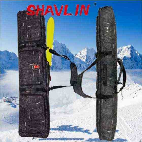 

Black Denim Snowboard/Skis Bag No Silent Wheels Skis Bag Snowboard Backpack W220225, Black 166cm