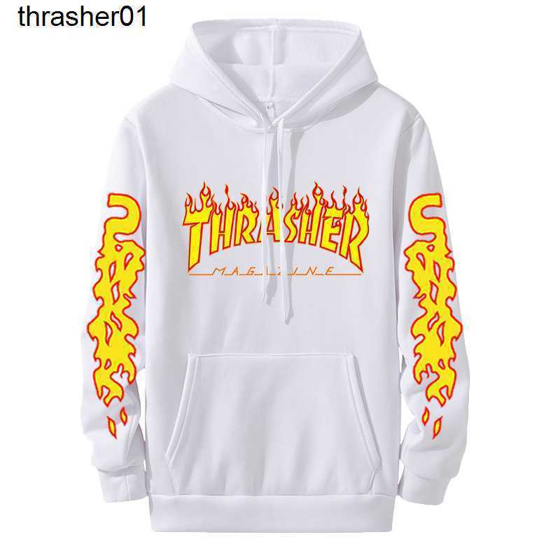 Men's Hoodies designer Sweatshirts Thrasher flame Hooded Sweater men's women's printed sweater lovers' spring autumn Hoodie