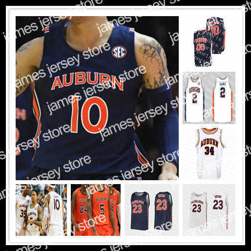 

College Basketball Wears NCAA College AU Tigers Basketball Jersey Jabari Smith Isaac Okoro Chuma Okeke K.D. Johnson Wendell Green Jr. Walker Kessler Devan Cambridg, Man orange