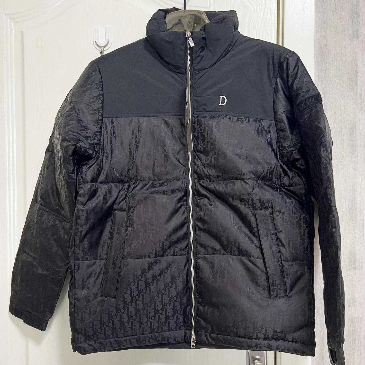 

Luxury mens down jacket D designer jackets winter Down coat jacquard nylon waterproof zipper cardigan coats men women warm windbreaker, Black