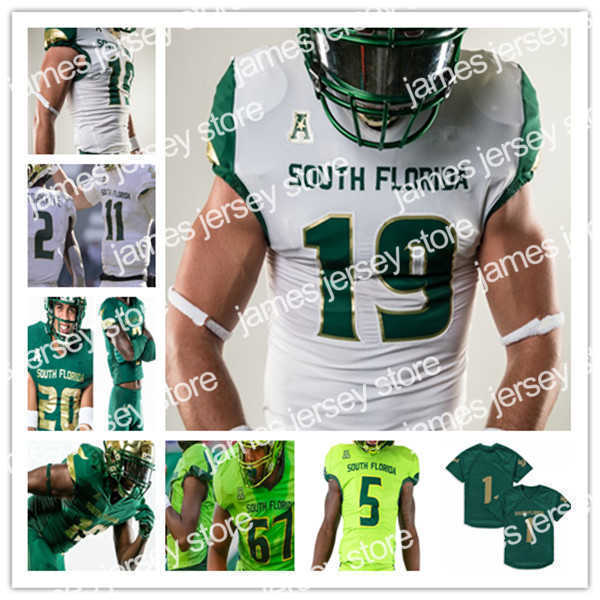 

NEW American Wear Custom College South Florida USF Football Jersey Timmy McClain Xavier Weav, Man green