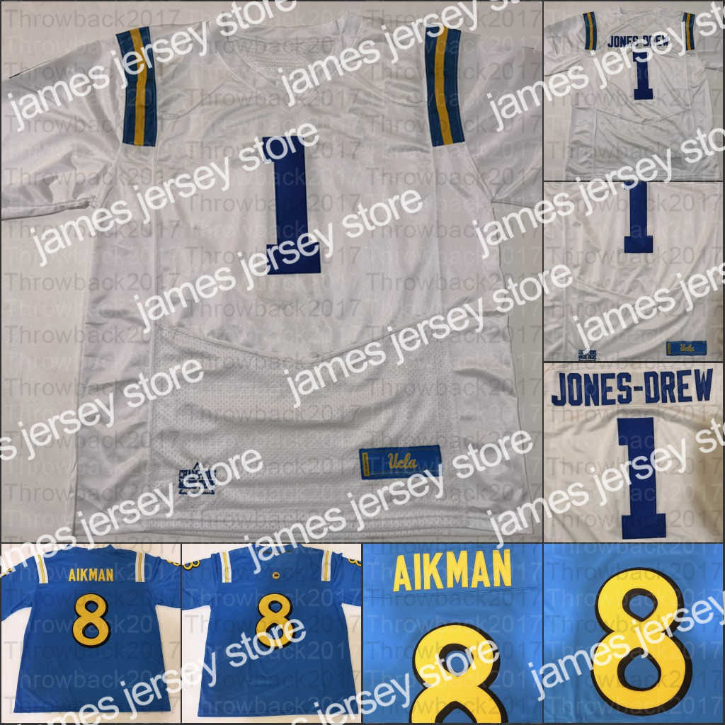 

American College Football Wear Custom UCLA Bruins College Football Jerseys Troy Aikman Maurice Jones-Drew Dorian Thompson-Robinson Joshua Kelley Demetric Felto, White ii