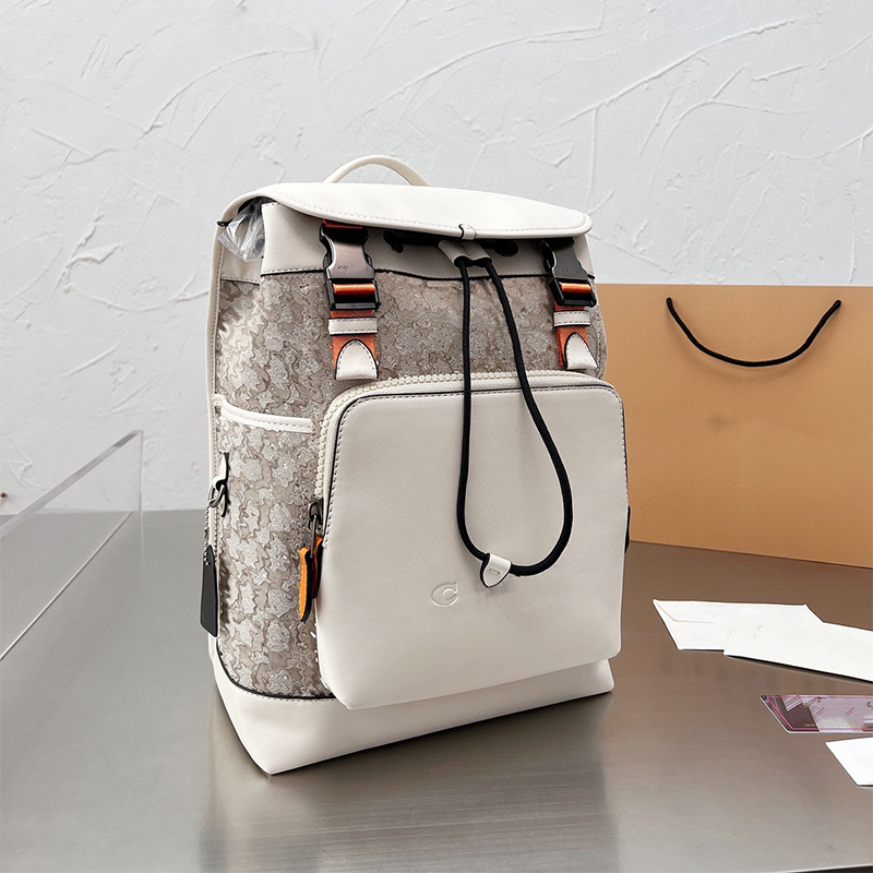 

Designers backpacks luxurys backpack handbag letter design large capacity hiking bag temperament versatile gift backpack Material Leather styles very good, White+dust bag