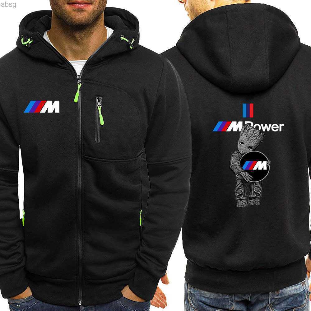 

jacket2022 Men's Spring and Autumn Bmw m Power Sweatshirt Jacket Streetwear Fleece Zipper Hoodie Hip-hop Harajuku Sportswear Sweaters Trend