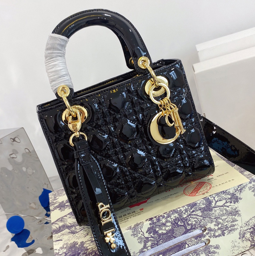 

designer bag women Bags tote bag handbag wallet Classic Black Sheepskin Patent Large Capacity Totes, Original dust bag