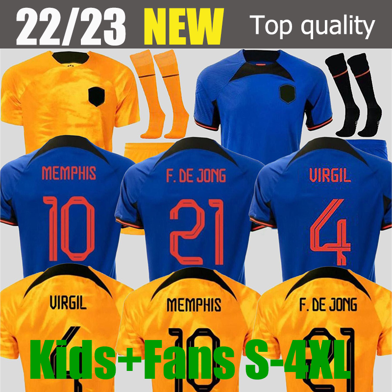 

Top 2022 MEMPHIS soccer jersey DE JONG Holland DE LIGT 22 23 Netherlands jerseys 2023 WIJNALDUM VAN DIJK football shirt DUMFRIES Fan Player Kids uniforms 3XL 4XL
