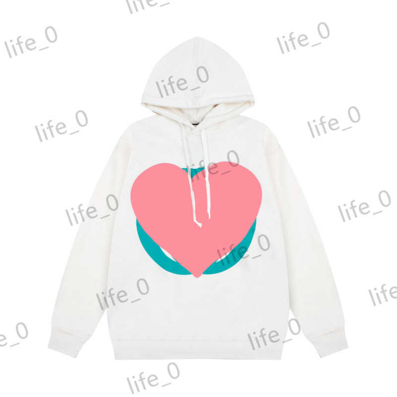 

Brand Designer Womens Sweatshirt Heart Shaped Color Printed Sweatshirts Classic Silhouette Hooded Pullover Hoodies Casual Joker Fashion Women Clothing 1970, 10