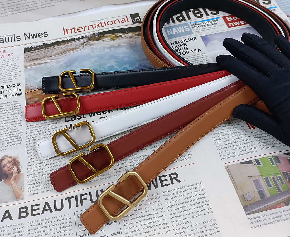 

Woman Genuine Leather Belt Designer Cowhide 3.5cm Belts Color belt Including BOX