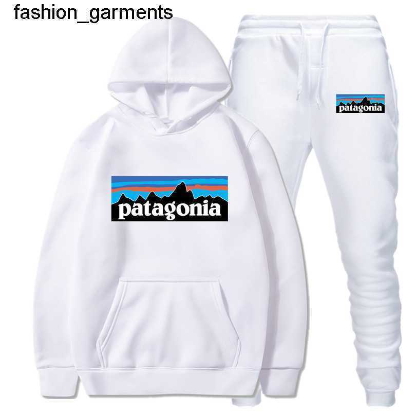 Créateurs de survêtement masculins Patagonias Patagonias Bata Mountain Prillement imprimé Ensemble de pull à capuche épaissis en peluche