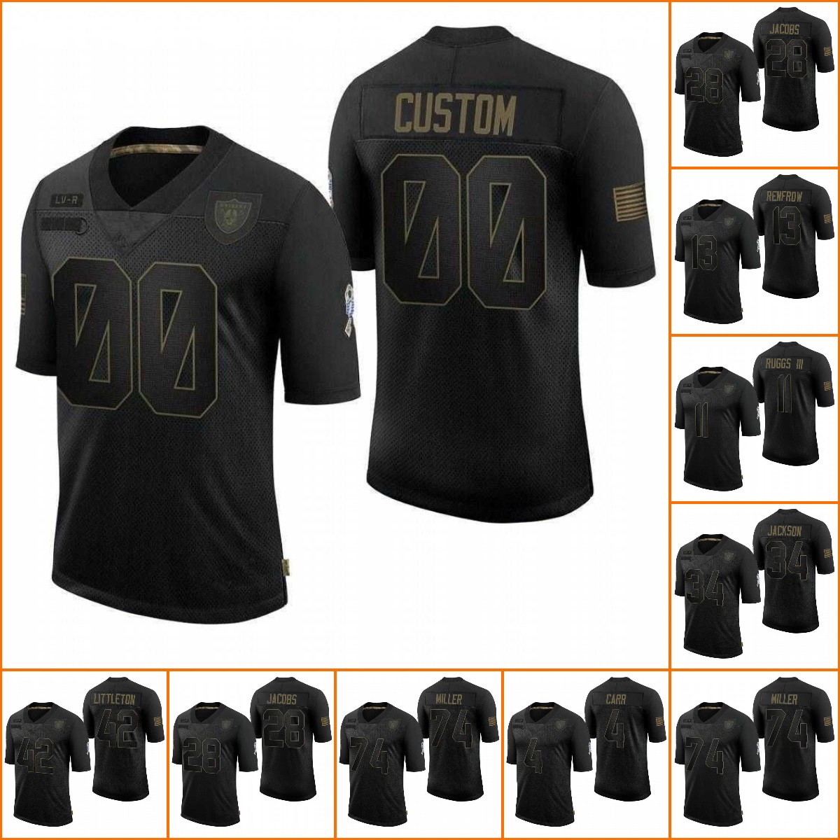 

Jersey Wholesale Custom Untouchable Las Vegas''Raiders''MEN Women Josh Jacobs Salute Youth Limited, 11