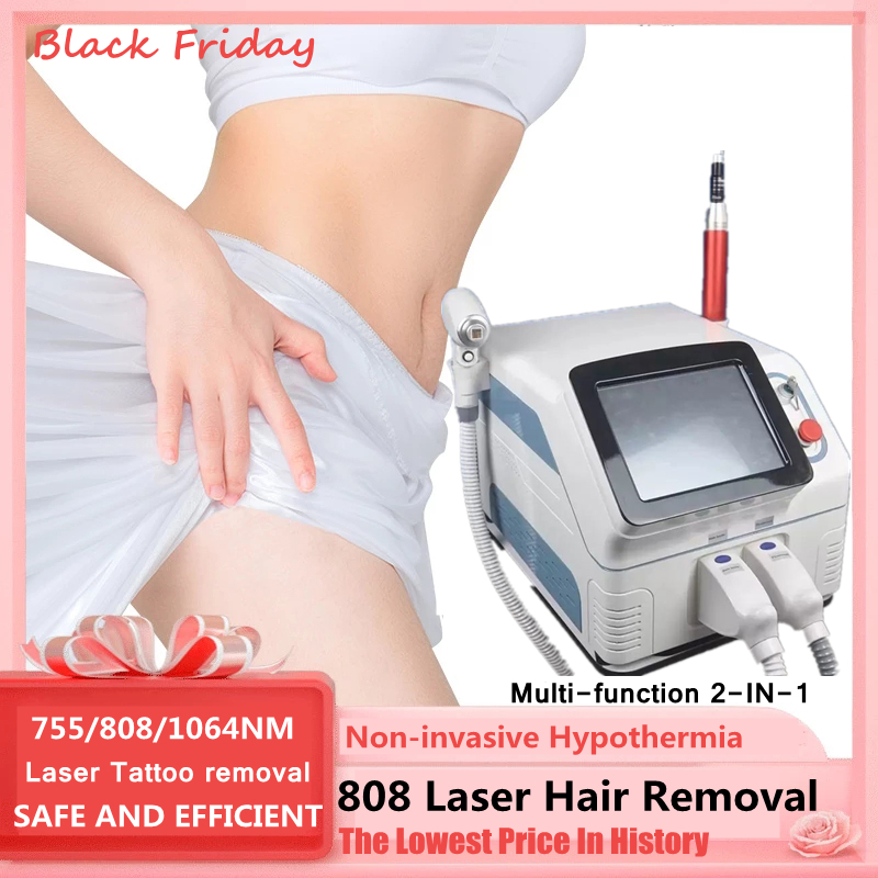 Black Friday Nouvelle version laser 2023 de la machine à tatouer YAG 532 1064 nm 808 Diode Épilation deux en un Beauty Home Commercial Efficace e
