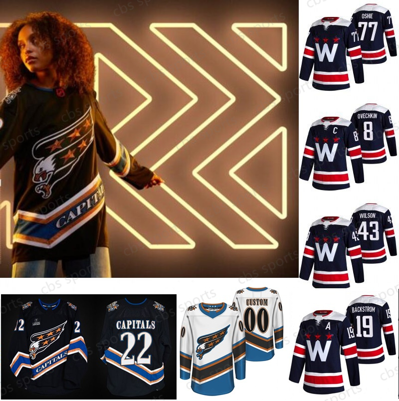 

#8 Alex Ovechkin W.Capitals Reverse Retro Jersey Darcy Kuemper John Carlson Tom Wilson T.J. Oshie Evgeny Kuznetsov Nicklas Backstrom Dylan Strome Garnet Jerseys, Kids as pic