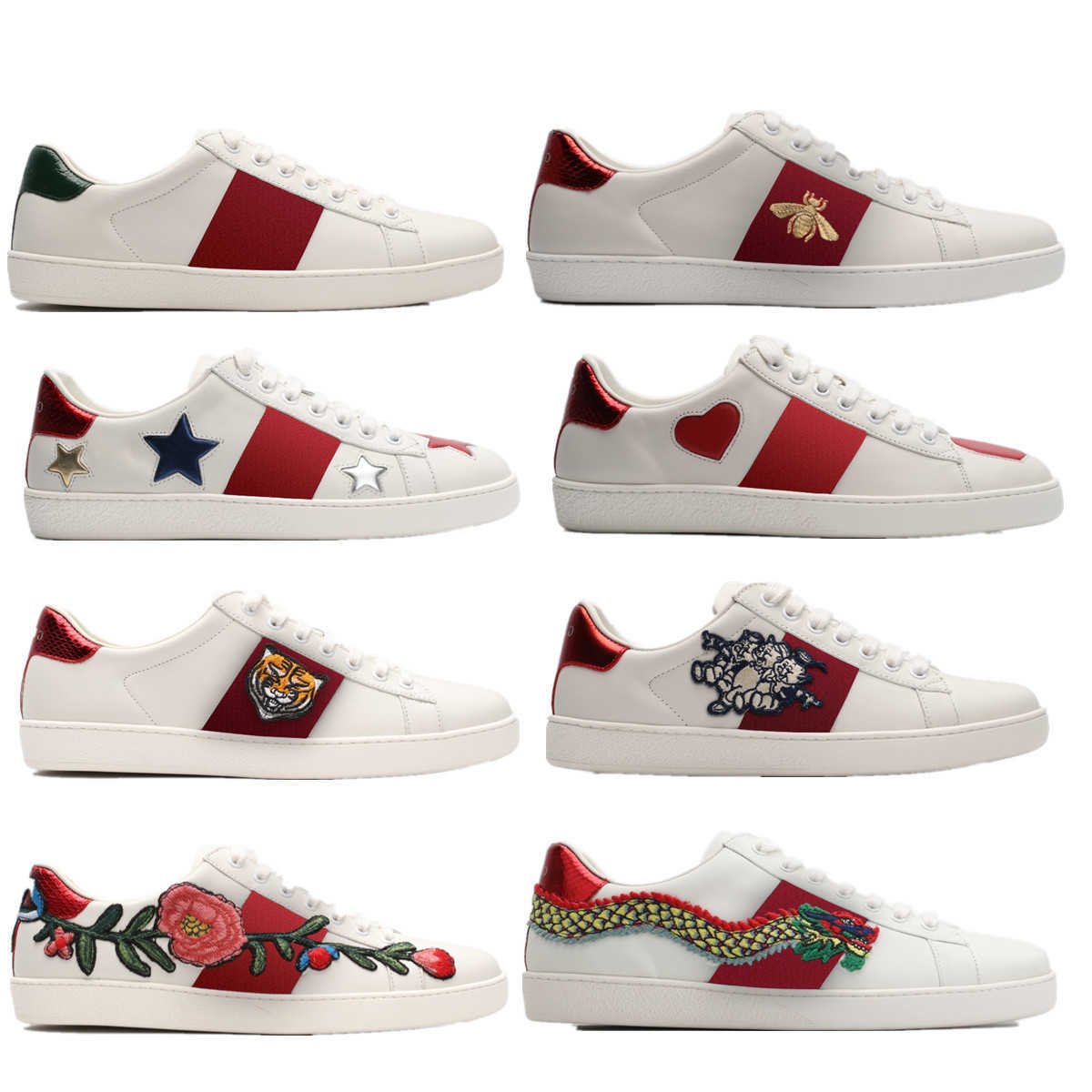 

Shoes Stripe Designer ACE Embroidered real Leather Designers Sneakers Woman