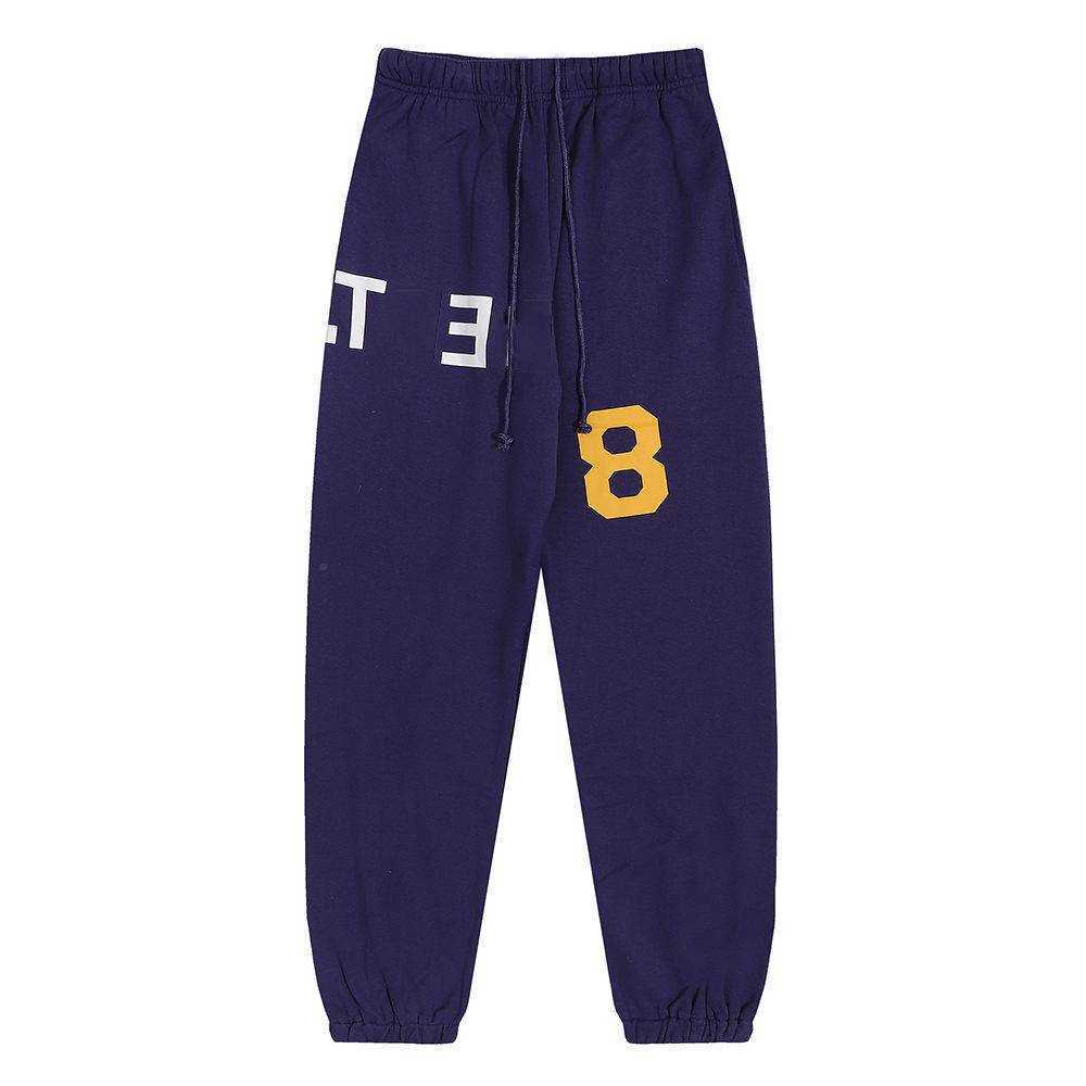 

Fashion Brand Designer Pants High Quality Spring And Autumn Numeral Printed Casual Trousers For Men And Women Blue