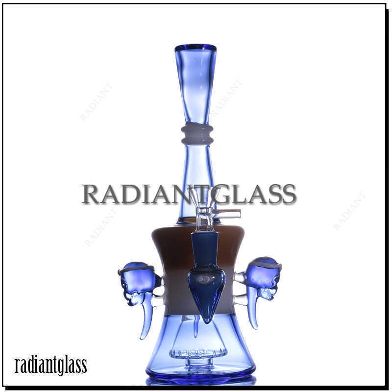

Hookahs Cylinder 4 Skull Glass Bong Pyramind Percolator Straight thick 14mm Joint waterpipe with accessories traditional dab rigs