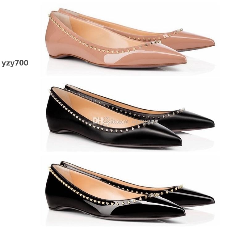 

Red-Bottoms Shoe Christians With Box Dress shoes sole high heels for women party wedding triple black nude spikes Pointed Flat Toes P tlz, Patent leather nude