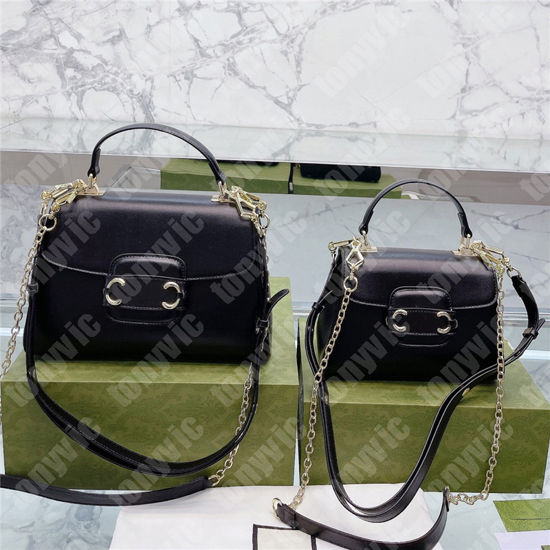 

Designer Handbag For Women Brand Classic Gold Buckle Horsebit Luxury Bags Brand Leather Shoulder Bag Hasp Crossbody Bags Tonyvic, Black