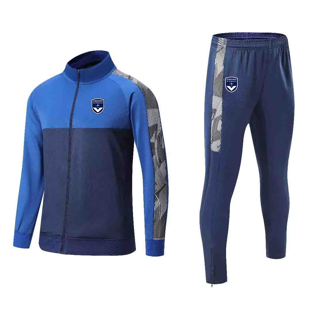 

FC Girondins de Bordeaux Men's Tracksuits Winter outdoor sports warm training clothing soccer fans full zipper long sleeve sports suit jogging shirt, No 4