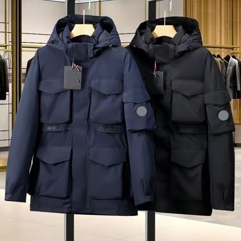 

Maya Designer Mens Down Parkas Men's Workwear Multi Pocket Stand Collar Hooded Charge Jacket Outdoor Sports Wind proof Waterproof Waist Elastic Warm Jacket, Supplement (not shipped separately)