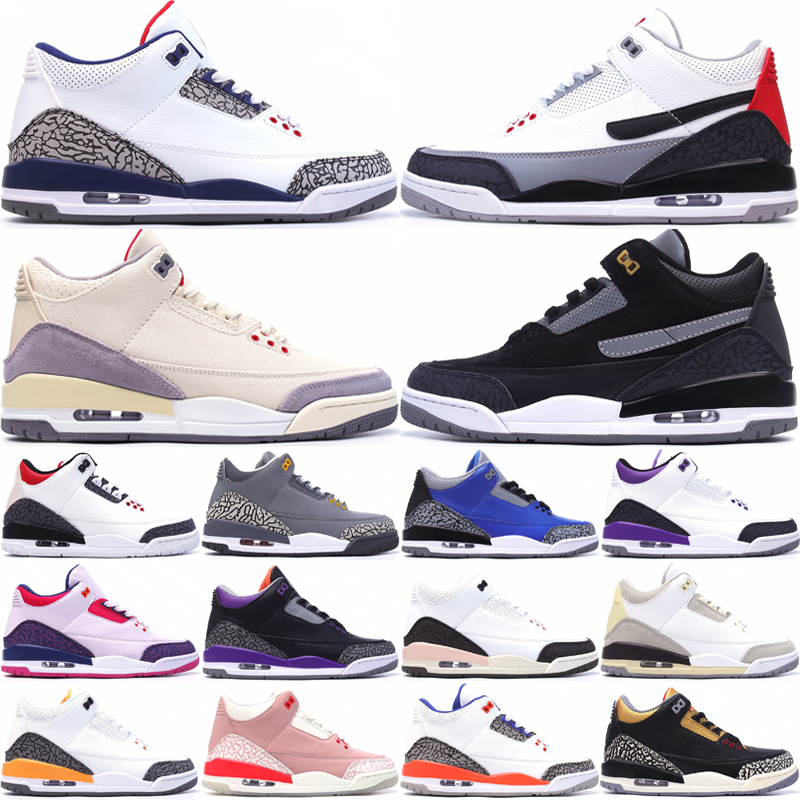 

Jump 3 3S Men Women Basketball Shoes Classic Leather Trainers Laser Orange Black Cement Rust Pink Racer Blue Fragment Barely Grape Outdoor Sneakers Size 36-47, Bubble wrap packaging