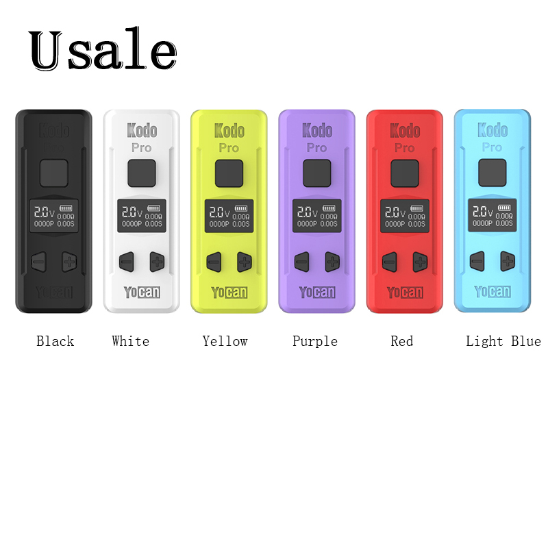 

Yocan Kodo Pro Box Mod Built-in 400mah Battery Preheat VV Vape Mod For 510 Thread Atomizer OLED Display Vapor System