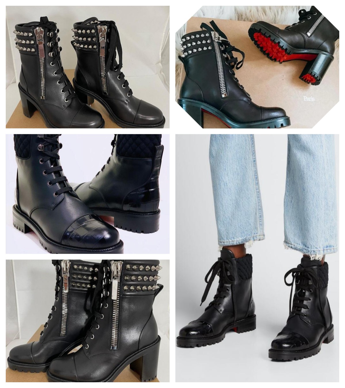 

Red-Bottoms Boot Mayr Boot Ankle Boots Booties Shoe Elegant Famous Brands Women 'S Spikes Chunky Heels Lug Reds Sole Lady Party Wedding Combat