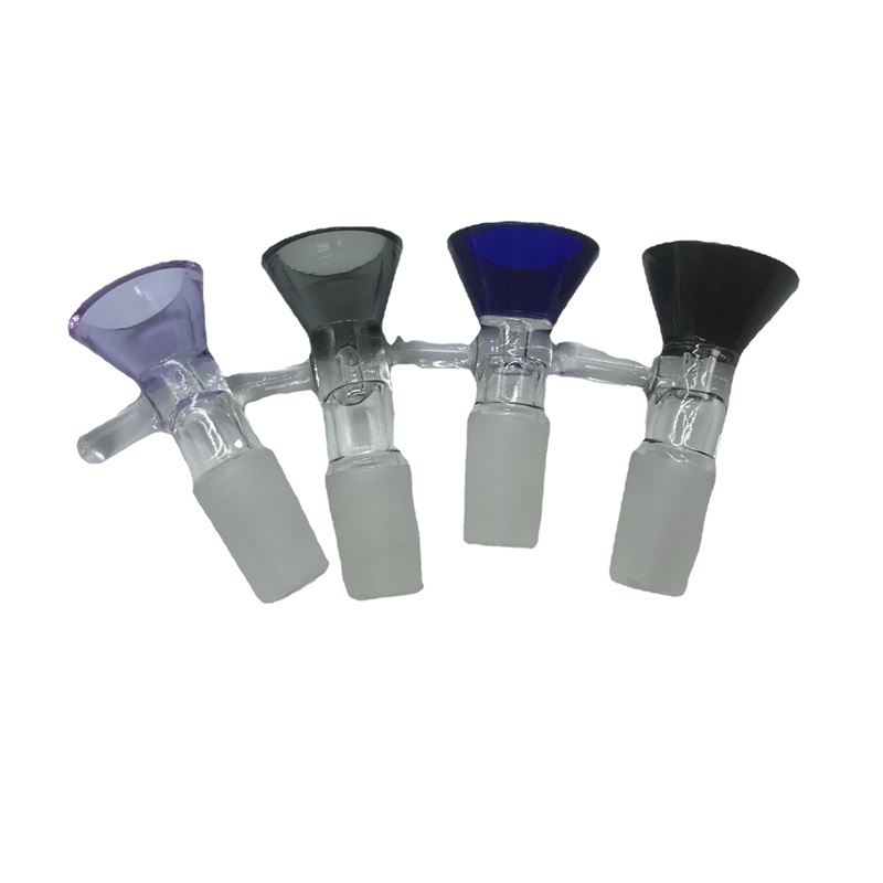 

QBsomk Thick Bowl Piece for Glass Bong Slides Funnel Bowls Pipes 5mm Bongs Smoking Color Pink Heady Wholesaler Oil Rigs Pieces 14mm 18mm 3379 T2