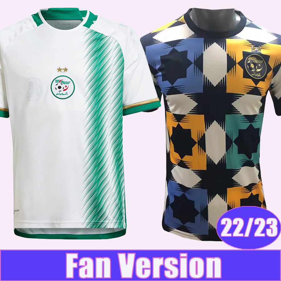 

22 23 Algeria Mens Soccer Jerseys SLIMANI MAHREZ FEGHOULI BENNACER ATAL Home Football Shirts Short Sleeve Uniforms, Qm8509 2022 training wear no patch